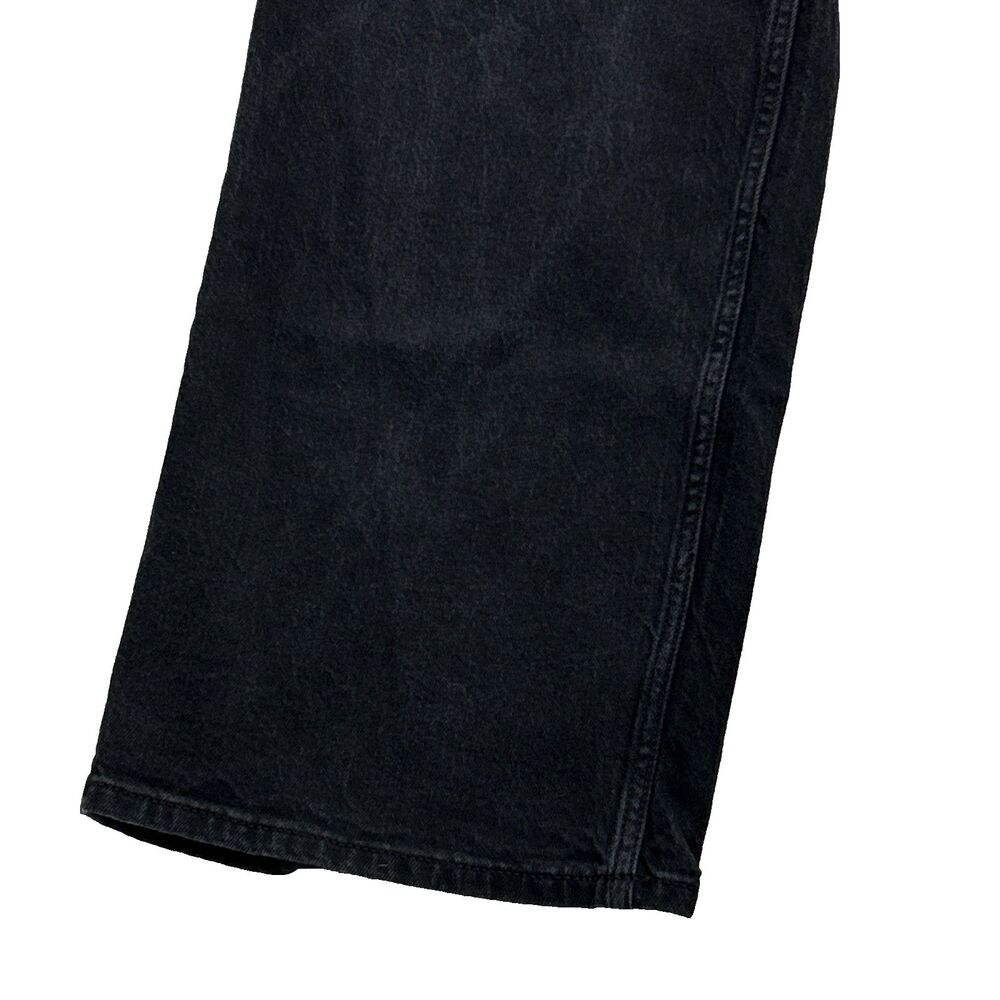 Free Assembly Women's Size 12 High Rise Full Wide Straight Black Jeans Grunge - Picture 3 of 10